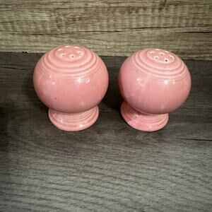 Fiesta Homer Laughlin Pink Rose Salt & Pepper Shakers Includes Plastic Corks
